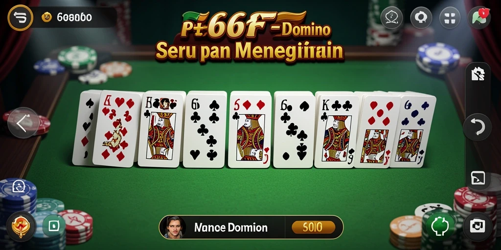 Tampilan antarmuka game Domino 666F yang menarik dan interaktif.