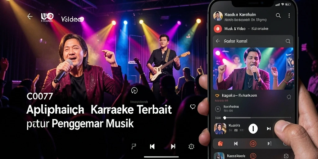 Antarmuka menarik C0077 dengan pilihan lagu Karaoke yang beragam.