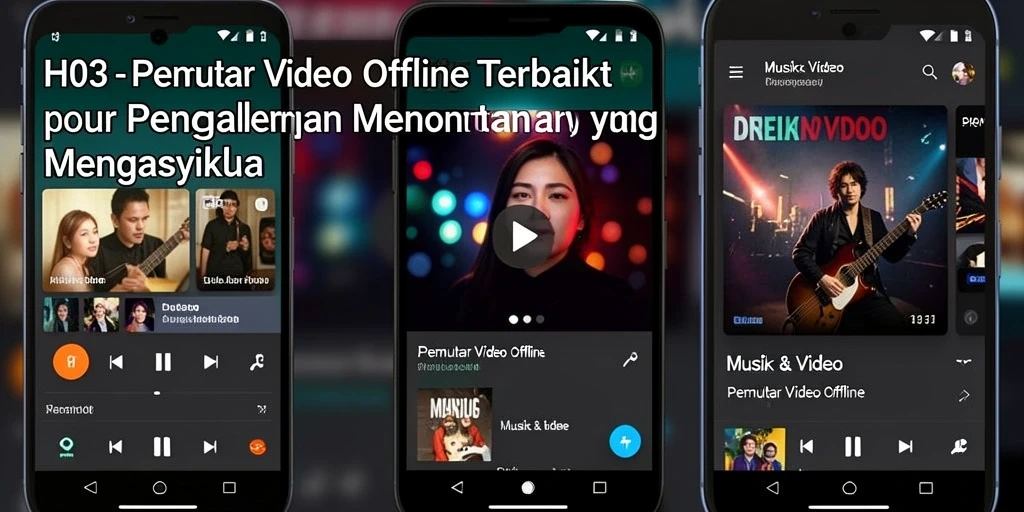 Tampilan antarmuka H03 yang sederhana dan menarik untuk pemutar video offline.