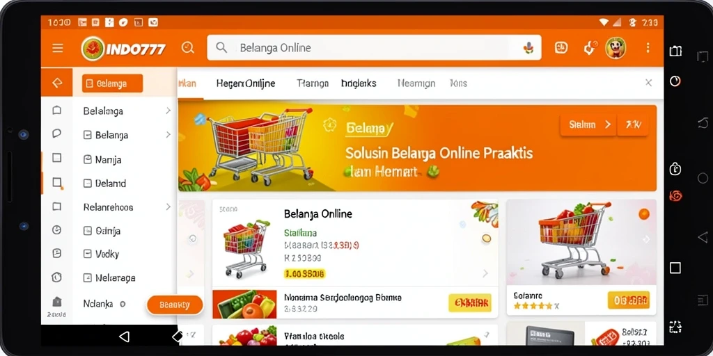 Tampilan aplikasi INDO777 yang user-friendly untuk belanja online.