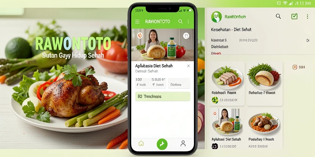 Antarmuka RAWONTOTO yang user-friendly dan fungsional untuk diet sehat.