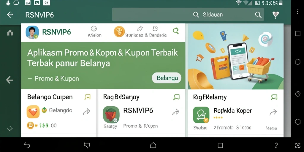 Antarmuka RSNVIP6 dengan berbagai kupon dan promo menarik.