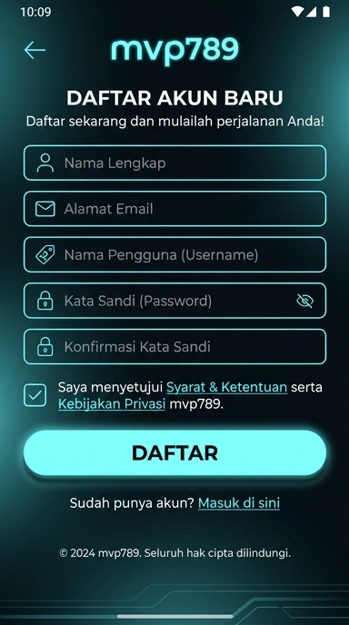Cara Registrasi Akun Baru mvp789 Untuk Pengguna Android